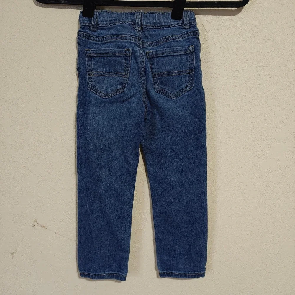 Childrens Place Boys Blue Denim Skinny Stretch Jeans Size 4T Adjustable Waist